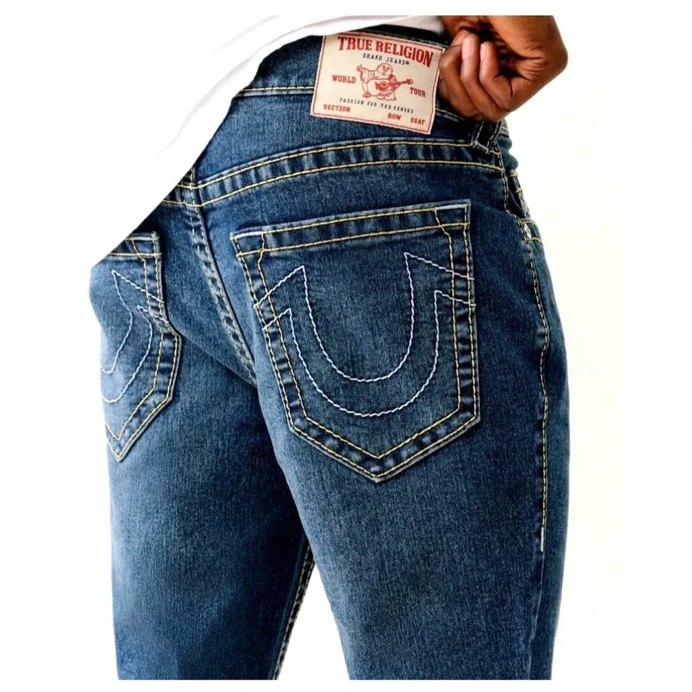 True Religion Rocco Relaxed Skinny Jeans Men's W36 L32 Dark Wash Denim